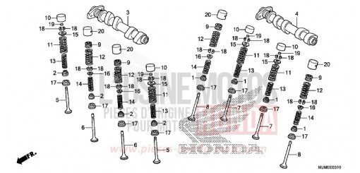 CAMSHAFT/VALVE (REAR) VFR800XF de 2015